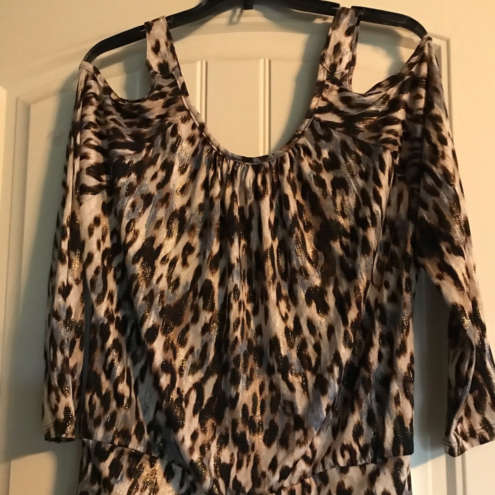 Animal print off shoulder top
